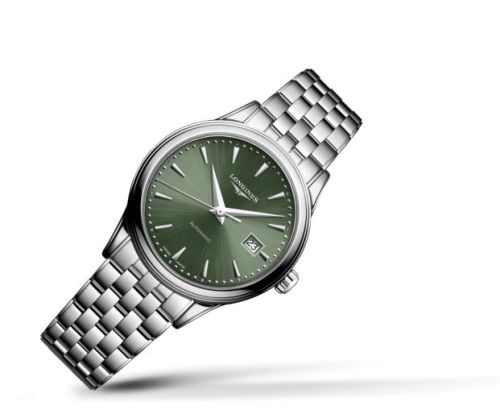 Longines L4.374.4.02.6 : Flagship 30 Stainless Steel / Green / Bracelet