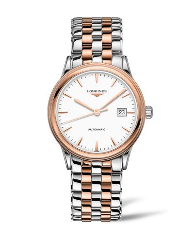 Longines L4.984.3.92.7 : Flagship 40 Stainless Steel - Pink Gold / White / Bracelet