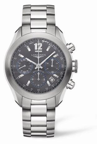 Longines L3.635.4.06.6 : GrandeVitesse Chronograph Grey Bracelet