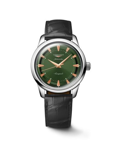 Longines L1.649.4.02.2 : Conquest Heritage 38 Stainless Steel / Green