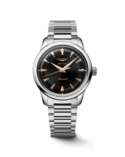 Longines L1.649.4.52.6 : Conquest Heritage 38 Stainless Steel / Black / Bracelet