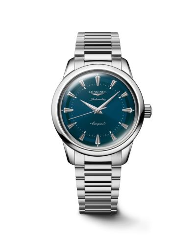 Longines L1.649.4.92.6 : Conquest Heritage 38 Stainless Steel / Blue / Bracelet