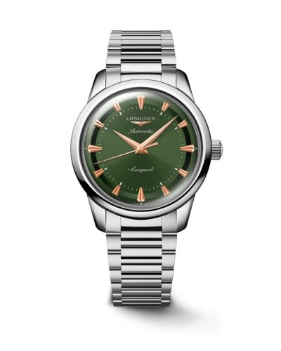 Longines L1.650.4.02.6 : Conquest Heritage 40 Stainless Steel / Green / Bracelet