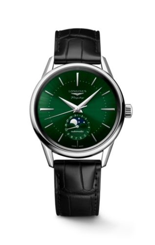 Longines L4.815.4.02.2 : Heritage Flagship Moonphase Stainless Steel / Green