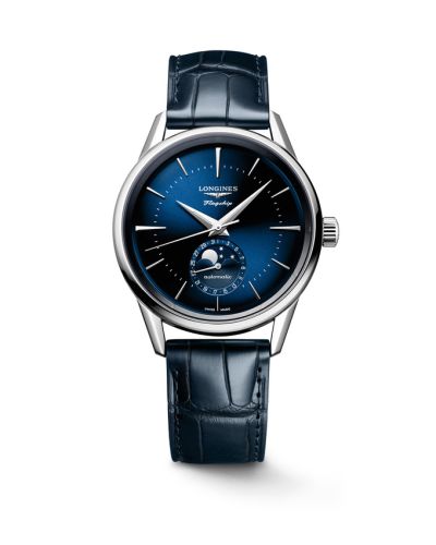 Longines L4.815.4.92.2 : Heritage Flagship Moonphase Stainless Steel / Blue