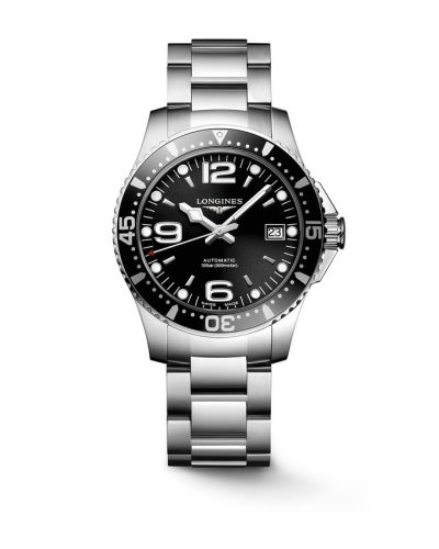 Longines L3.741.4.56.6 : HydroConquest 39 Automatic Stainless Steel / Black / Bracelet