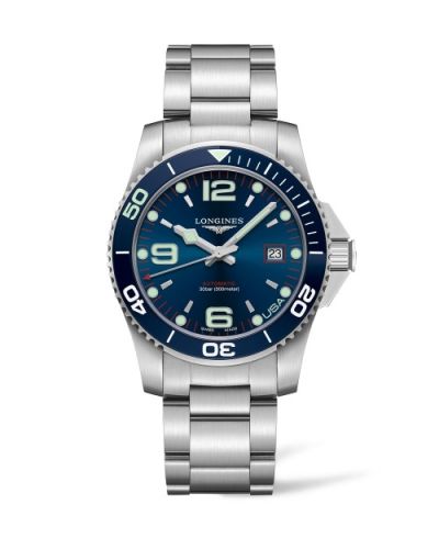 Longines L3.742.4.98.6 : HydroConquest 41 Automatic Stainless Steel / Blue / Bracelet / USA