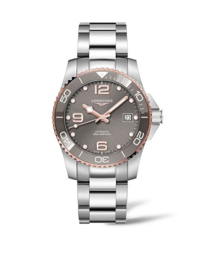 Longines L3.780.3.78.6 : HydroConquest 39 Automatic Stainless Steel - Pink Gold / Grey / Bracelet