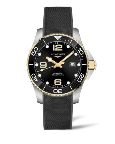 Longines L3.782.3.56.9 : HydroConquest 43 Automatic Stainless Steel - Yellow Gold / Black / Rubber