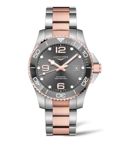 Longines L3.782.3.78.7 : HydroConquest 43 Automatic Stainless Steel - Pink Gold / Grey / Bracelet