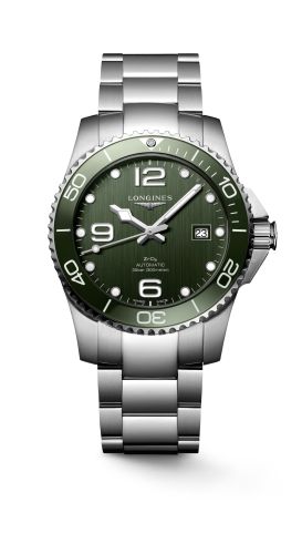 Longines L3.785.4.06.6 : HydroConquest 41 Automatic Stainless Steel / Ceramic / Green / Bracelet