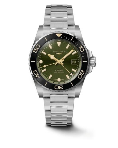 Longines L3.790.4.06.6 : Hydroconquest GMT 41 Stainless Steel / Green / Bracelet