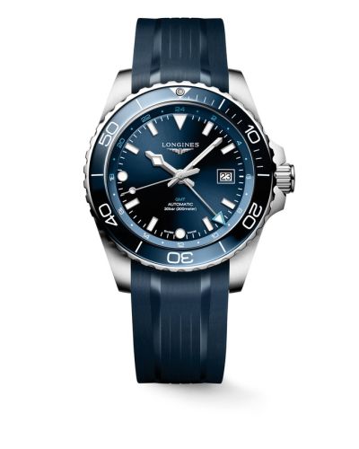 Longines L3.890.4.96.9 : Hydroconquest GMT 43 Stainless Steel / Blue / Rubber