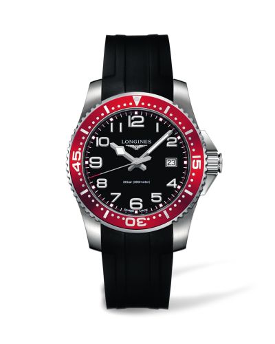 Longines L3.689.4.59.2 : Hydroconquest Quartz 41 Black / Red Rubber