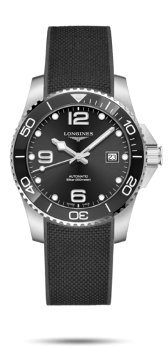 Longines L3.781.4.56.9 : HydroConquest 41 Automatic Stainless Steel / Ceramic / Black / Rubber