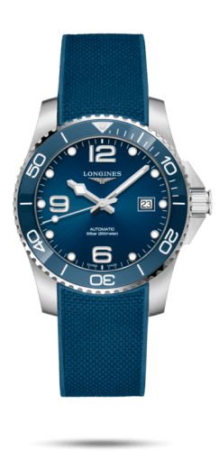 Longines L3.781.4.96.9 : HydroConquest 41 Automatic Stainless Steel / Ceramic / Blue / Rubber