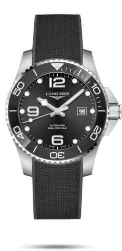 Longines L3.782.4.56.9 : HydroConquest 43 Automatic Stainless Steel / Ceramic / Black / Rubber
