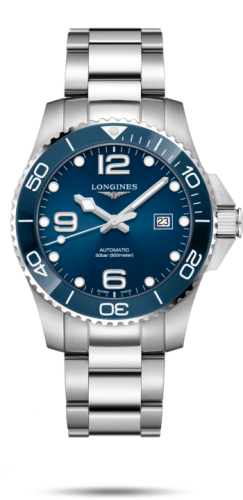 Longines L3.782.4.96.6 : HydroConquest 43 Automatic Stainless Steel / Ceramic / Blue / Bracelet