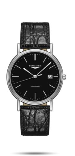 Longines L4.921.4.52.2 : Presence 38.5 Automatic Stainless Steel / Black / Strap