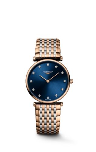 Longines L4.512.1.98.7 : La Grande Classique Quartz 29 Stainless Steel - Red Gold PVD / Blue - Diamond