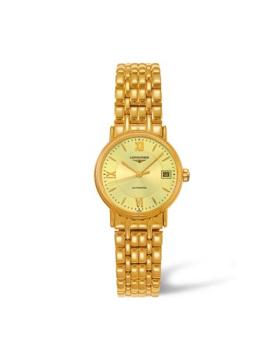 Longines L4.321.2.45.8 : Presence 25.5 Automatic PVD Gold / Champagne - Mixed / Bracelet