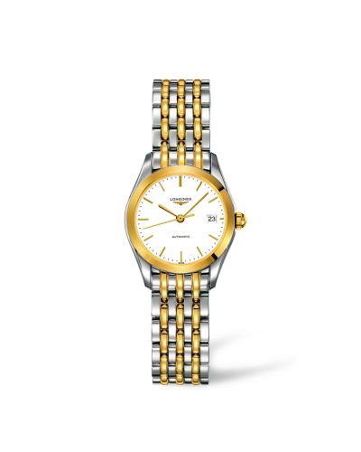 Longines L4.398.3.12.7 : La Grande Classique Automatic 25 Stainless Steel / Yellow Gold PVD / White