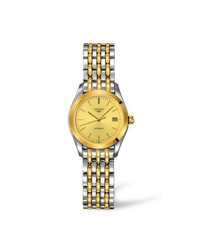Longines L4.398.3.32.7 : La Grande Classique Automatic 25 Stainless Steel / Yellow Gold PVD / Champagne