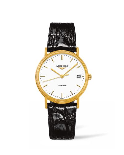 Longines L4.821.2.12.2 : Presence Automatic 34.5mm Stainless Steel / PVD Gold / White