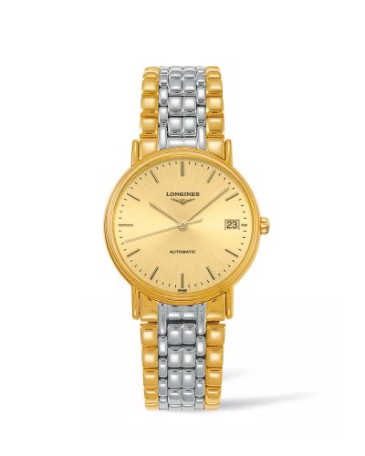 Longines L4.821.2.32.7 : Presence Automatic 34.5mm Stainless Steel / PVD Gold / Champagne / Bracelet