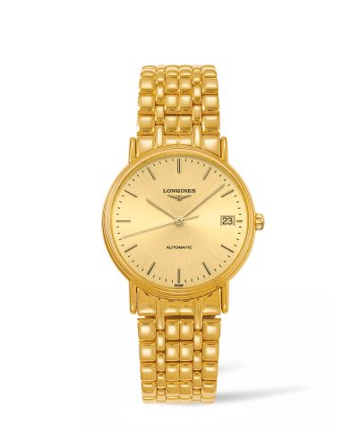 Longines L4.821.2.32.8 : Presence Automatic 34.5mm Stainless Steel / PVD Gold / Champagne / Bracelet