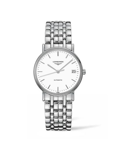 Longines L4.821.4.12.6 : Presence Automatic 34.5mm Stainless Steel / White / Bracelet