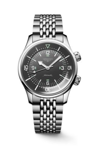 Longines L3.764.4.99.6 : Heritage Legend Diver 39 Stainless Steel / Grey / Bracelet