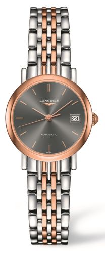 Longines L4.309.5.72.7 : Elegant Collection 25.5 Automatic Stainless Steel / Red Gold / Grey