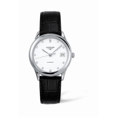 Longines L4.774.4.27.2 : Flagship 35.6 Automatic Stainless Steel White Diamond