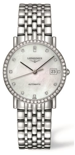 Longines L4.809.0.87.6 : Elegant Collection 34.5 Automatic Stainless Steel / Diamond / MOP / Bracelet