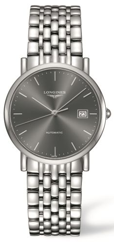Longines L4.809.4.72.6 : Elegant Collection 34.5 Automatic Stainless Steel / Grey / bracelet