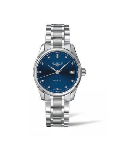 Longines L2.357.4.97.6 : Master Collection Date 34 Stainless Steel / Blue - Diamond / Bracelet