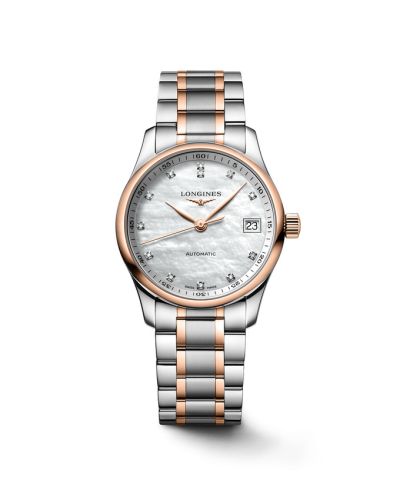 Longines L2.357.5.89.7 : Master Collection Date 34 Stainless Steel - Pink Gold / MOP