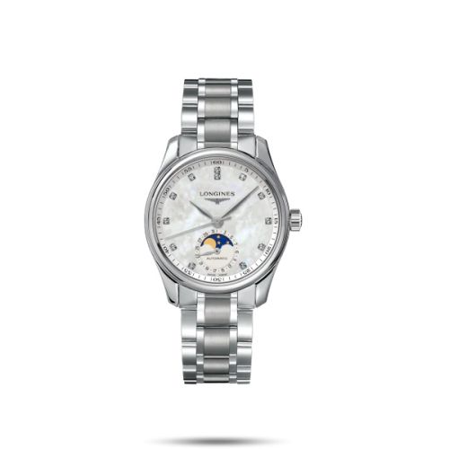 Longines L2.409.4.87.6 : Master Collection 34 Moonphase Stainless Steel / MOP / Bracelet