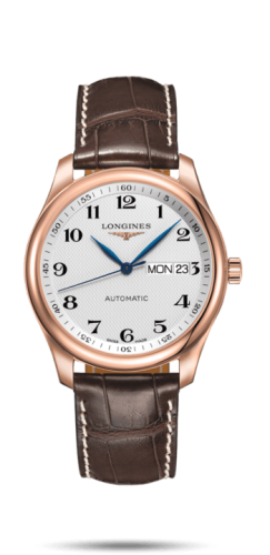 Longines L2.755.8.78.5 : Master Collection 38.5  Day Date Pink Gold / Silver-Arabic / Alligator XL