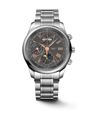 Longines L2.773.4.61.6 : Master Collection 42 Chronograph Calendar Stainless Steel / Anthracite / Bracelet