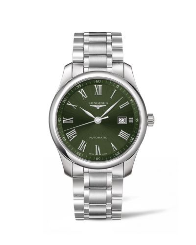 Longines L2.793.4.09.6 : Master Collection 40 Date Stainless Steel / Green - Roman / Bracelet