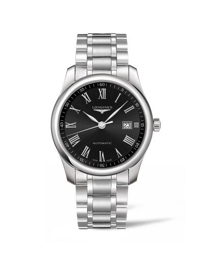 Longines L2.793.4.59.6 : Master Collection 40 Date Stainless Steel / Black - Roman / Bracelet