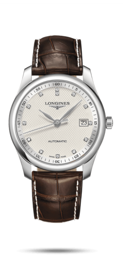 Longines L2.793.4.77.3 : Master Collection 40 Date Stainless Steel / Silver-Diamond / Alligator