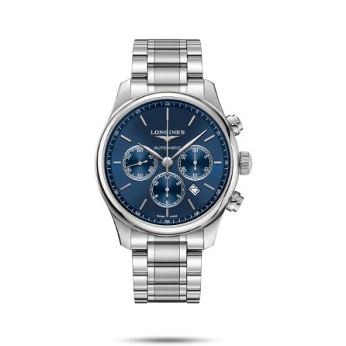 Longines L2.859.4.92.6 : Master Collection 44 Chronograph Stainless Steel / Blue / Bracelet