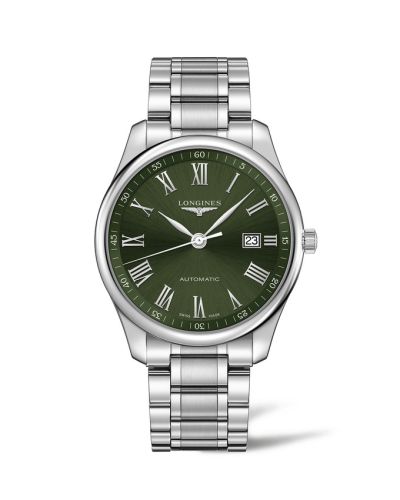 Longines L2.893.4.09.6 : Master Collection 42 Date Stainless Steel / Green - Roman / Bracelet
