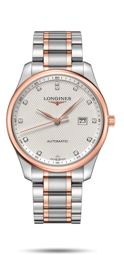 Longines L2.893.5.77.7 : Master Collection 42 Date Stainless Steel / Pink Gold / Silver-Diamond / Bracelet