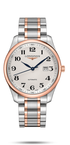 Longines L2.893.5.79.7 : Master Collection 42 Date Stainless Steel / Pink Gold / Silver-Arabic / Bracelet