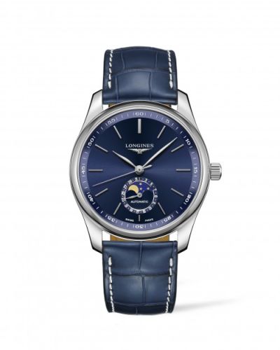 Longines L2.909.4.92.0 : Master Collection 40 Moonphase Stainless Steel / Blue / Alligator