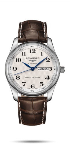 Longines L2.910.4.78.3 : Master Collection 40mm Annual Calendar Stainless Steel / Silver-Arabic / Alligator